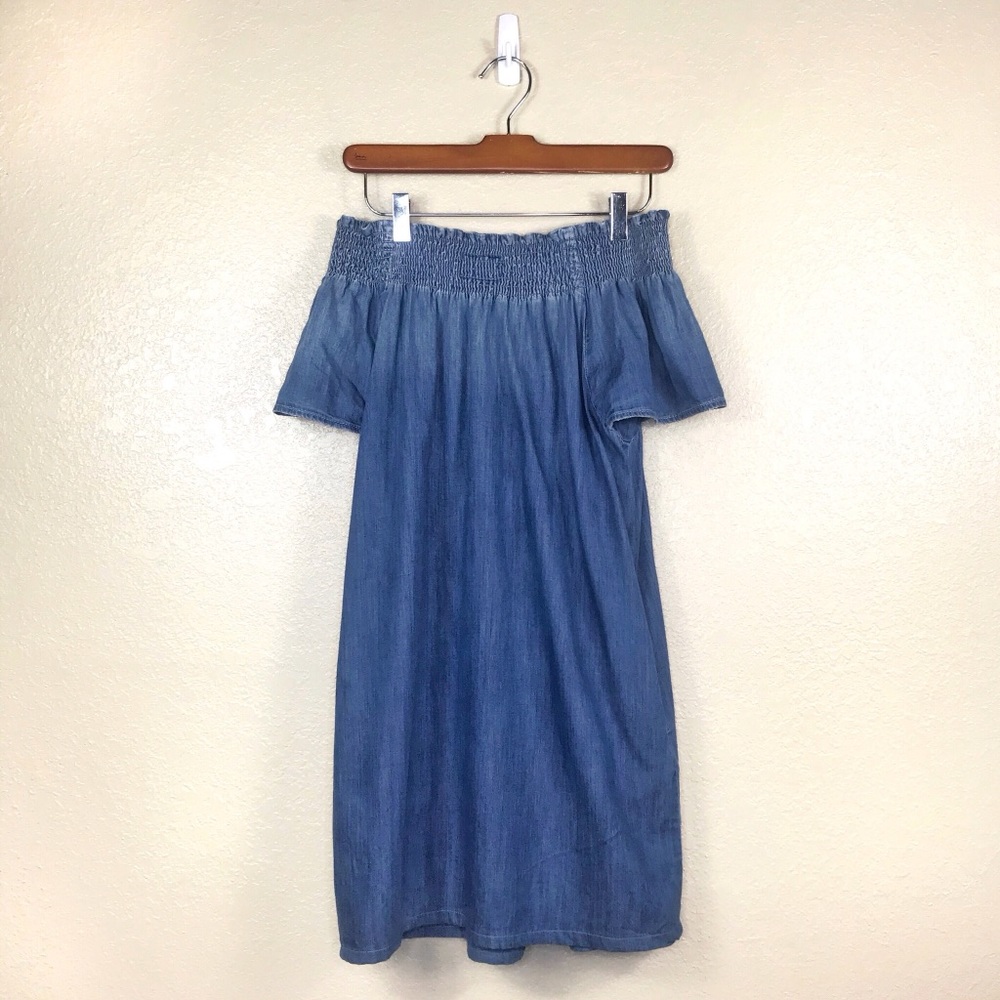 Current/Elliott Madeline Off The Shoulder Denim Dress in Davis Size 0